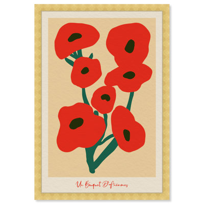 Modern Red Flower Bouquet Print