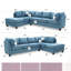 Canapé modulaire Malone (sans repose-pieds), AQUA-601286373