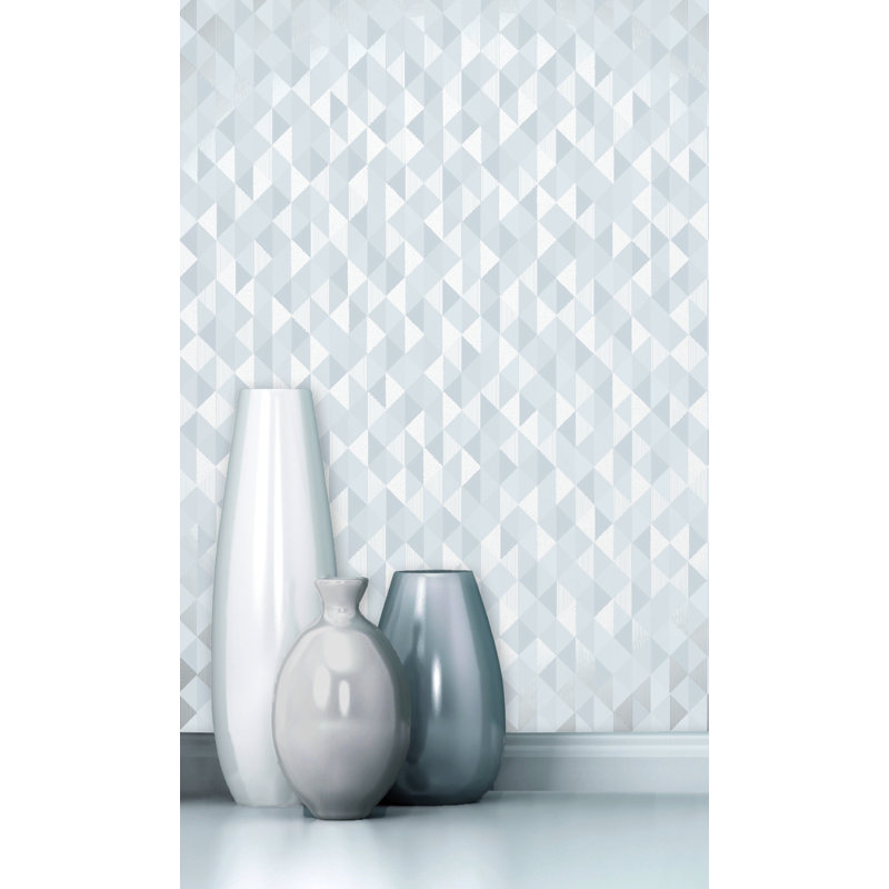  Rouleau de papier peint L 33 pi x l 20,5 po Ethan, Argent argent
