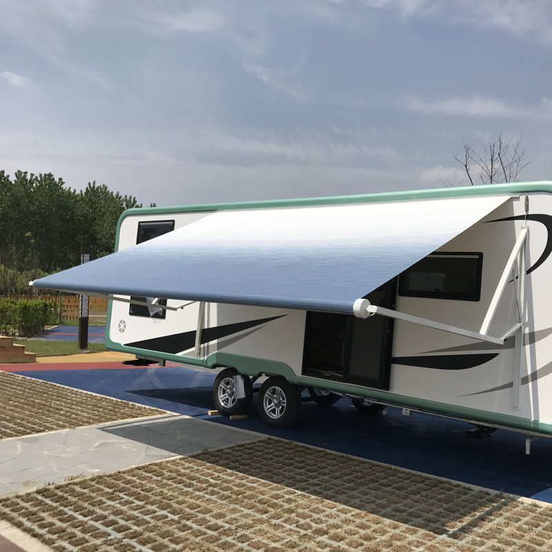 Retractable RV/Patio Awning, Blue, 120" W x 96" D