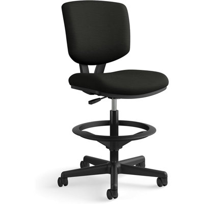 HON Volt Standing Desk Stool Adjustable Tall Office Chair with Foot Rest - Leather High Back Armless Standing Desk Chair Ergonomic Office Chair Counte