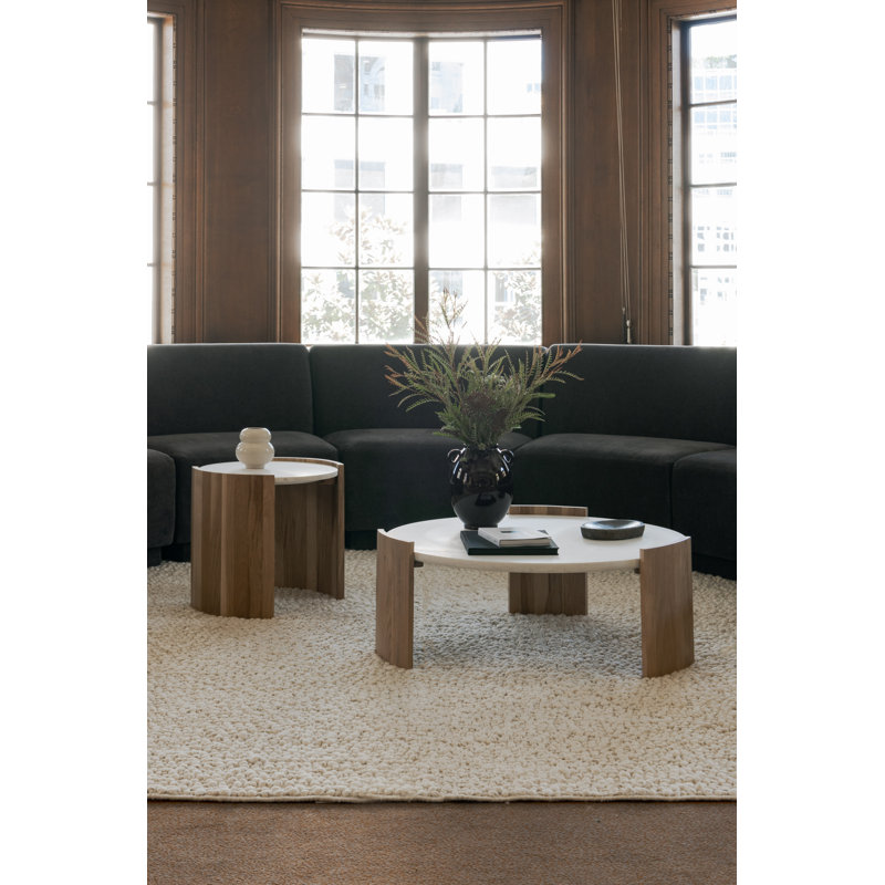 Loreto Marble Top Oak End Table