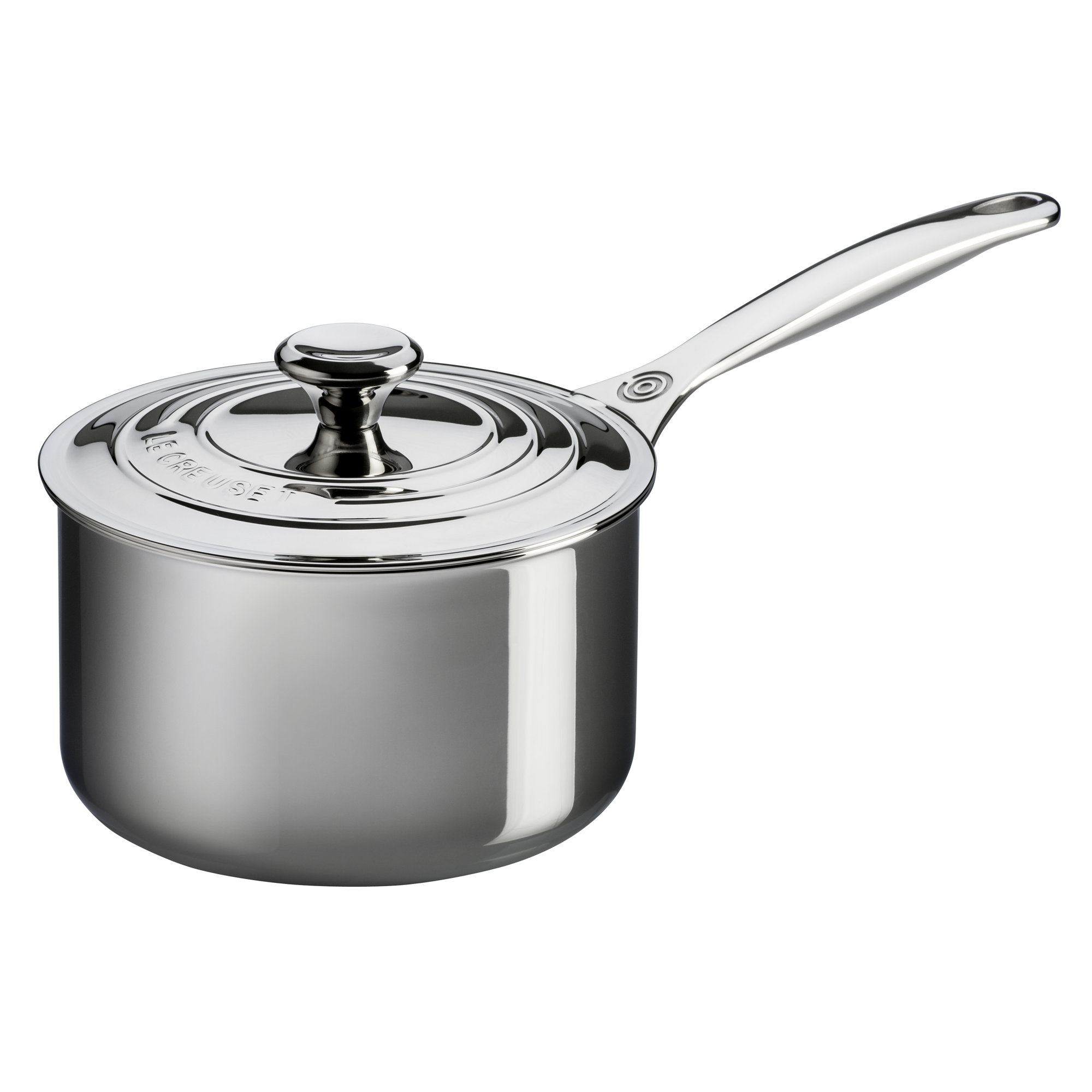 Le Creuset Stainless Steel Saucepan with Lid, 2 qt.