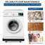 Heavy-Duty Carbon Steel Washing Machine Pan 27 x 25 Inch with 4 Anti-Vibration Feet and Drain Hole, Rust-Proof Leak Protection Tray for Floor Damage Prevention-124438082