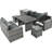 Ensemble de canapé modulaire d'extérieur en rotin de polyéthylène pour l'extérieur avec siège réglable 6 pièces-1610286093