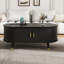 Table basse ovale cannelée avec station de charge-425729652