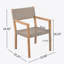 Ensemble de 2 chaises de salle à manger d'extérieur, structure en bois d'acacia teck clair et osier PE brun clair, idéal pour les patios et les jardins