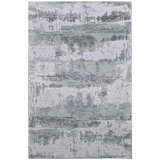 One-of-a-Kind Rectangle 5'11" x 8'11" Area Rug in Silver/Black