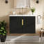 Meuble-lavabo de salle de bain vintage 30 po avec lavabo en céramique, lavabo simple en céramique à 3 trous, meuble-lavabo avec 2 portes à fermeture douce-885752297