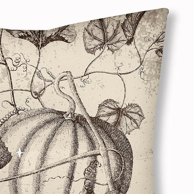 4_Oreiller de sol touffeté à motif citrouille antique, 26 po x 26 po