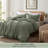 TOSMO 100% Linen Duvet Cover Set with Button Closure,Soft Breathable Durable Farmhouse Bedding-111202928-111202927