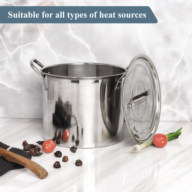 Buckingham Stock Pot with Stainless Steel Lid Multi Purpose Boiling Pot, 6 Liters