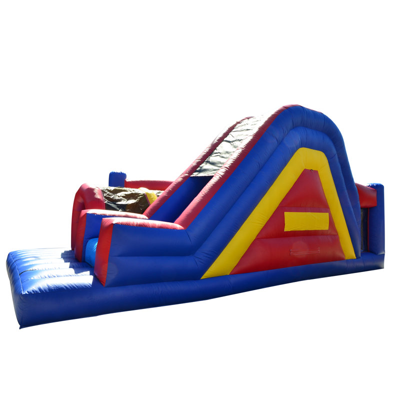 JumpOrange Rainbow Xtreme Obstacle Course Bounce House (with Slide and Blower)