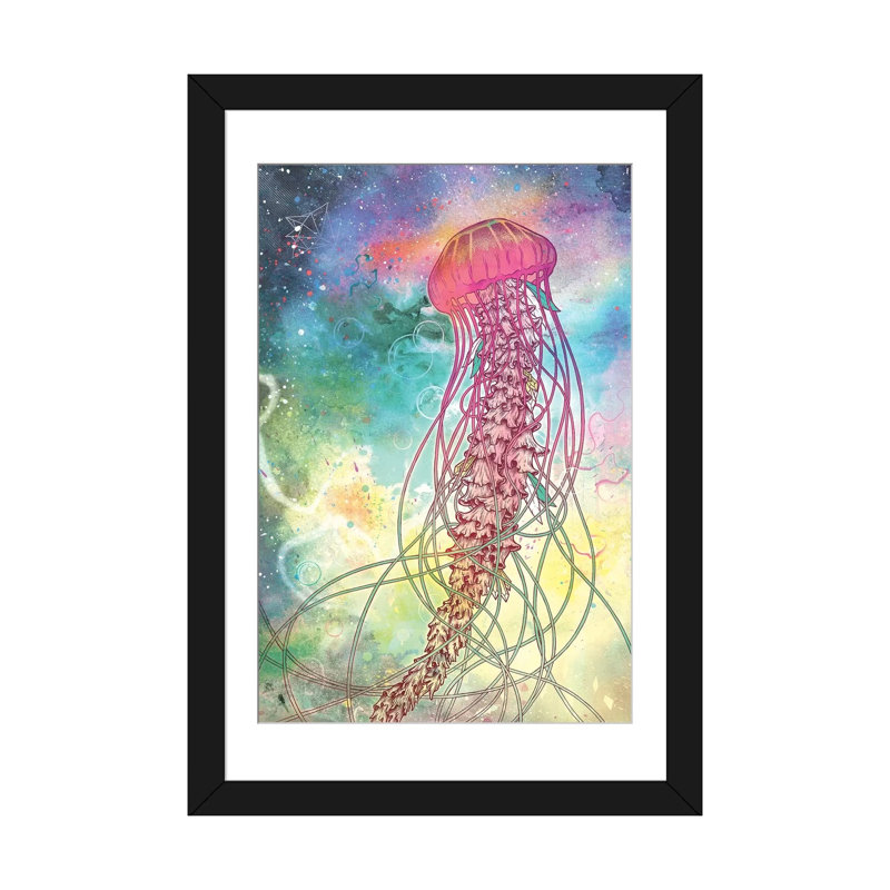 « space gelée », impression sur toile, H 24 po x l 16 po x P 1 po, Papier d'art encadré noir, Blanc