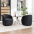 Fauteuil demi-tonneau pivotant en velours Stith