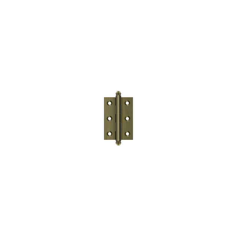 2.5'' x 1.69'' Butt Bearing Hinge, Antique Brass