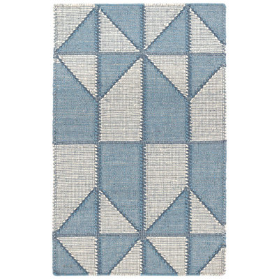 Tapis bleu en coton noué à la main Ojai