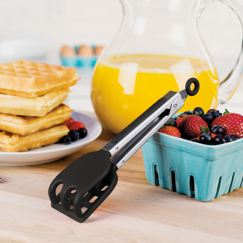 Waffle Tongs, Stainless Steel/Black