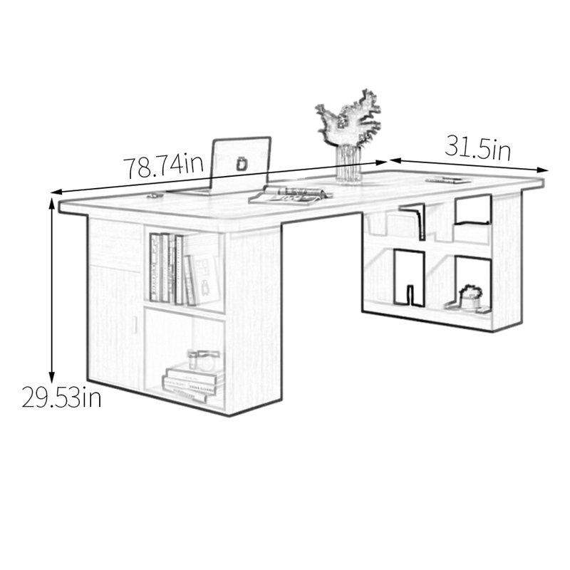 Horvath, Brun, H 29,53 po x l 78,74 po x P 31,5 po