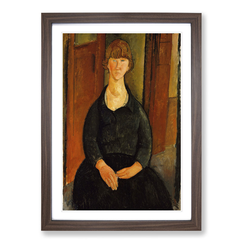Flower Vendor by Amedeo Modigliani - Framed Print, 36cm H x 27cm W x 2cm D, Walnut Framed