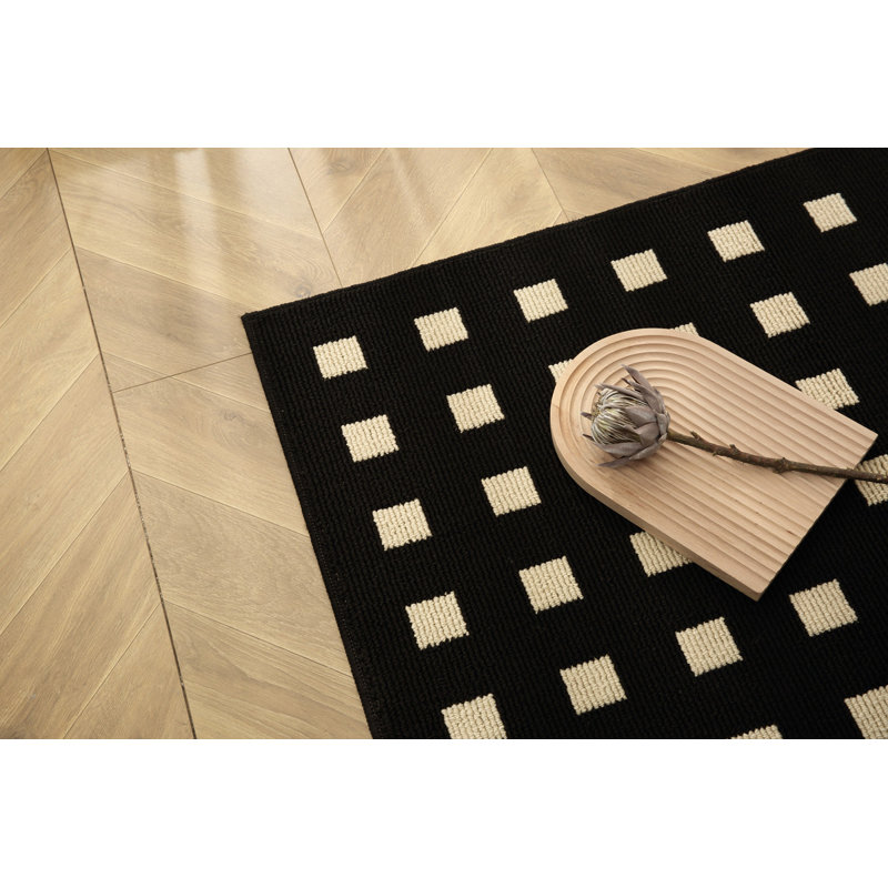 Dotgrid Absorbent Machine Washable Rug, Multi-Purpose Dirt Trapper,Pet-Friendly,Black, Rectangle 4'7" x 3'4"