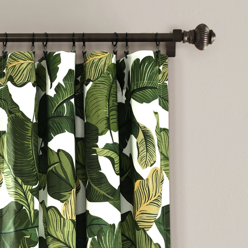 Semi Sheer Curtain Pair, Green, 52"W x 95"L