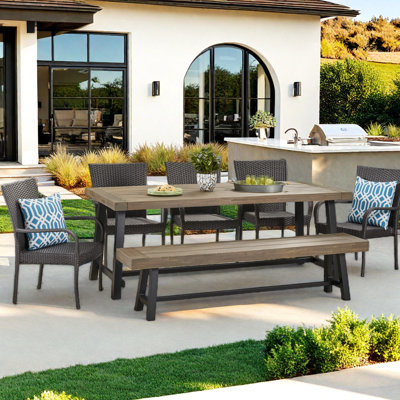 Egina Outdoor Seater 7 Piece Dining Set by Red Barrel Studio