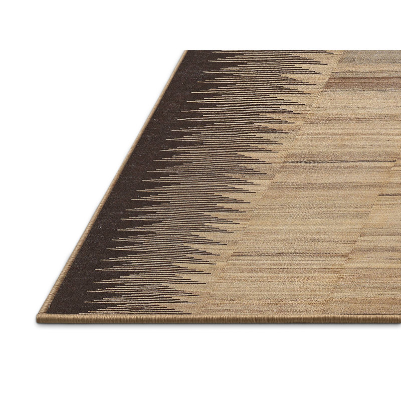 Tapis contemporain brun / beige, Rectangle 5 pi x 7 pi