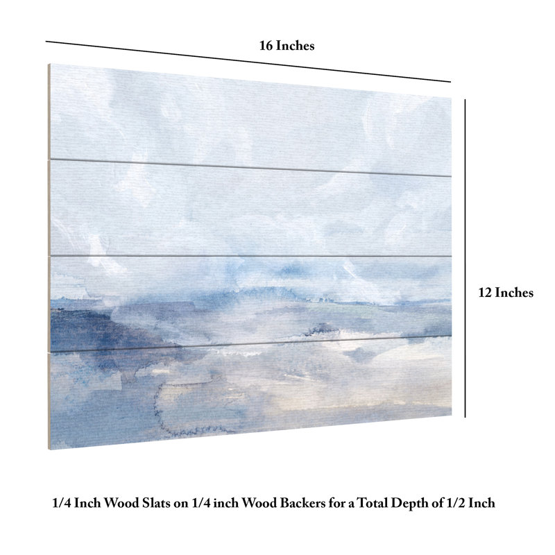 «Periwinkle Seas II On Wood» par Victoria Barnes, reproduction, H 12 po x l 16 po