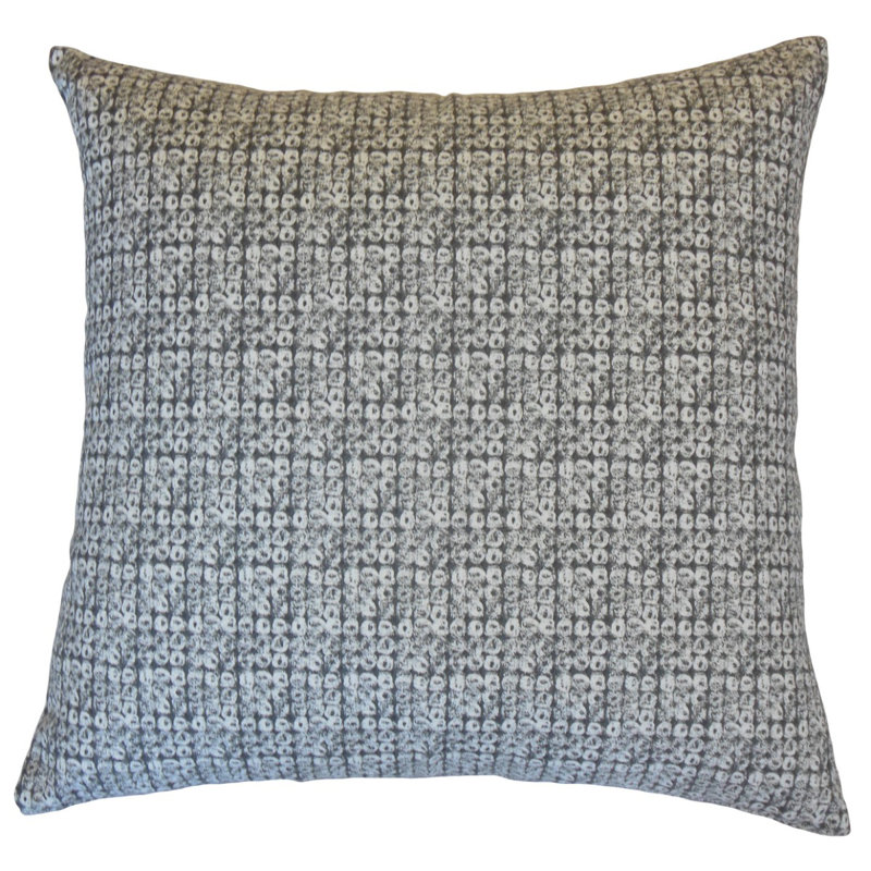 Coussin décoratif en coton Zeina, Hauteur (24 po) x largeur (24 po), Noir