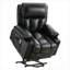 La chaise longue électrique Power Lift, adaptée aux personnes âgées, avec fonctions de chauffage et de vibration, en cuir molletonné avec USB, peut être utilisée pour s'allonger. Noir