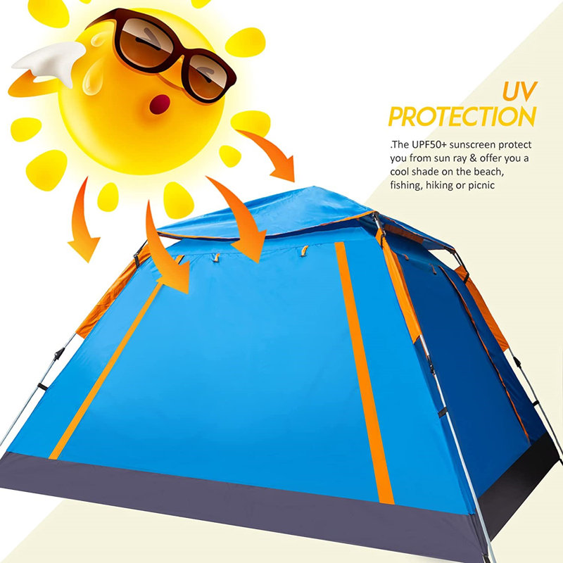 Blue 5-Person Instant Pop-Up Camping Tent with Carry Bag