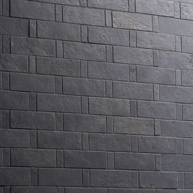 Portrait Weave Matte Porcelain Mosaic, Black Gold