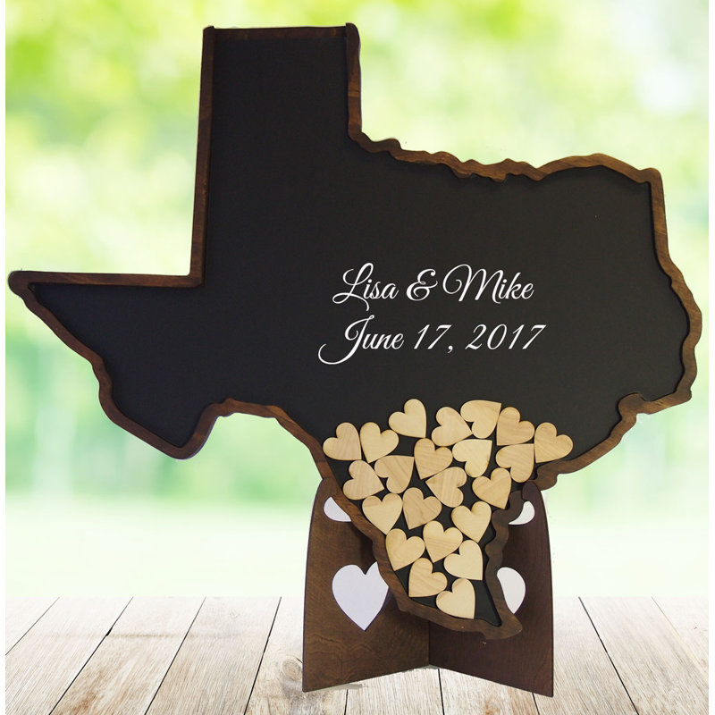 Texas En Forme De Livre D'or Personnalisé, Oui