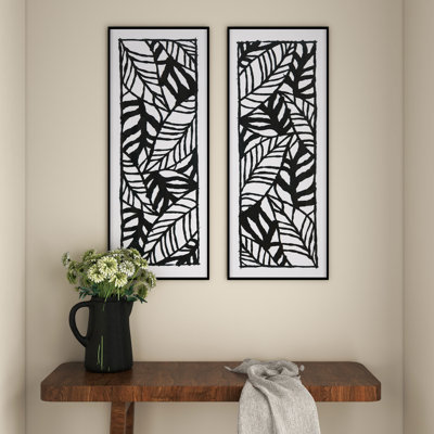 " Modern Palm Leaves Shadow Box "