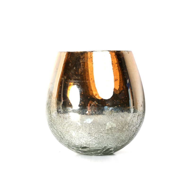 Vase de table en verre bronze/argenté Ballinderry, H 4,75 po x l 4 po x P 4 po