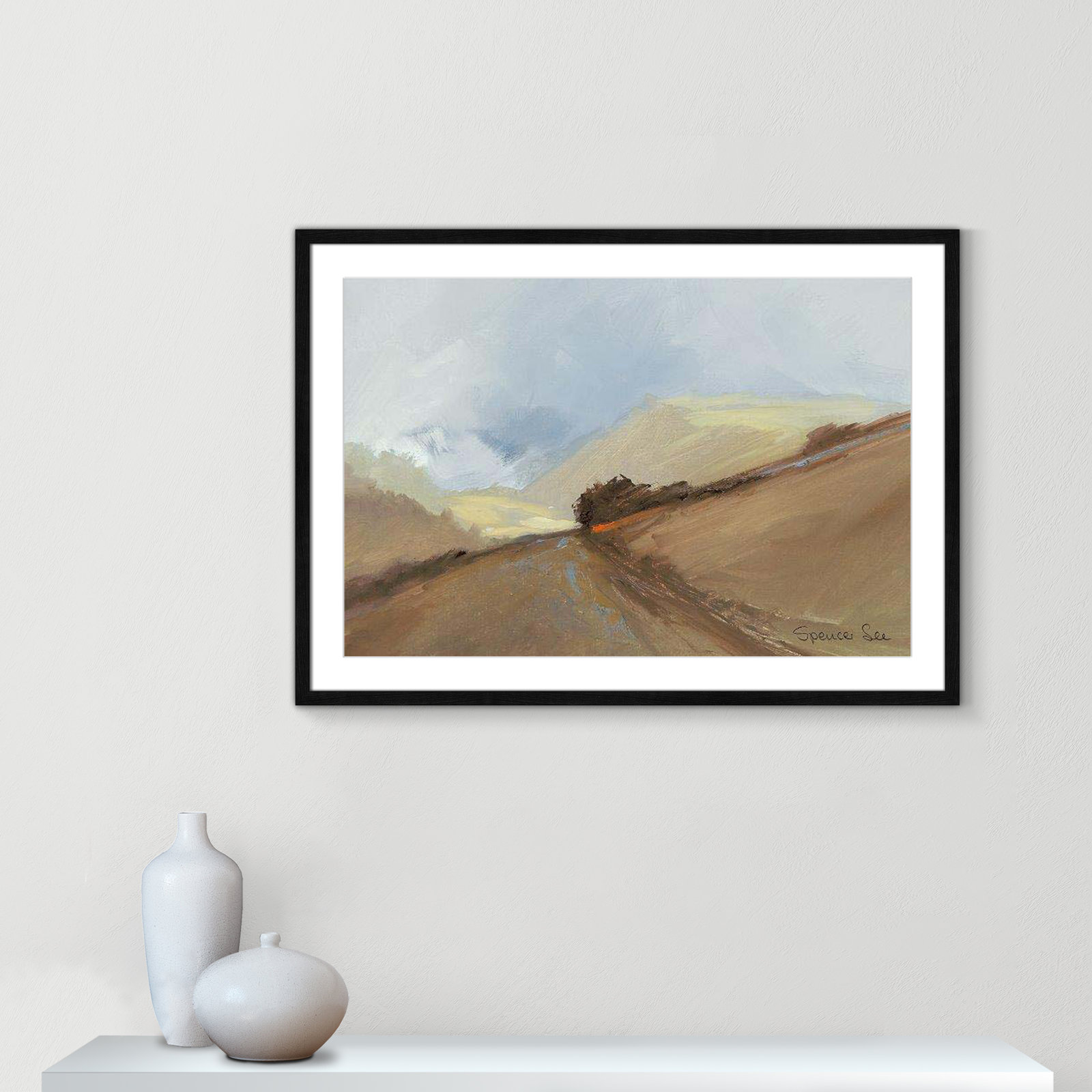 Heaven And Earth II by Spencer Lee, Black Framed, 25.5" H x 35.5" W x 0.75" D