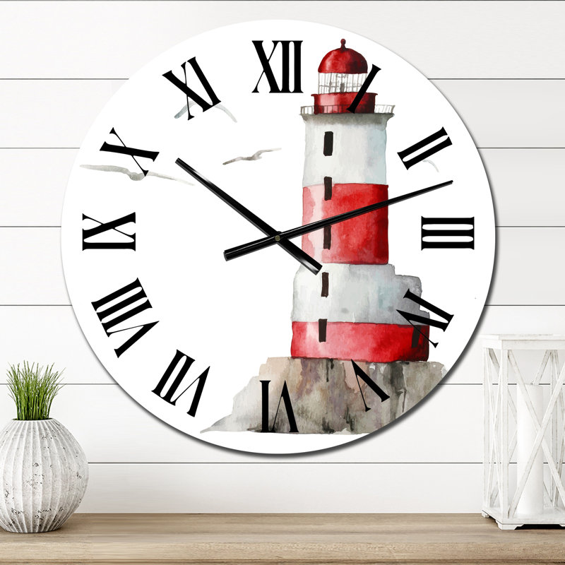 Phare au sommet de la montagne - Horloge murale nautique et côtière, Petit