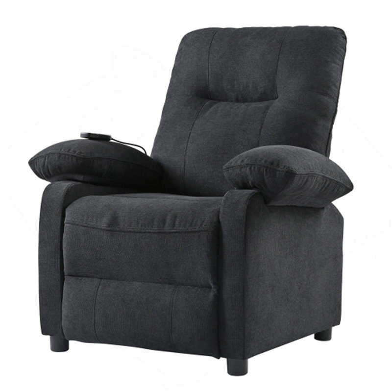019-160°Recliner Chair for Elderly Seniors-Manual Push Back Reclining Chair with 8-Point Massage & Heating, Plush Chenille Fabric & Remote Control, Side Storage Pockets for Living Room, Bedroom