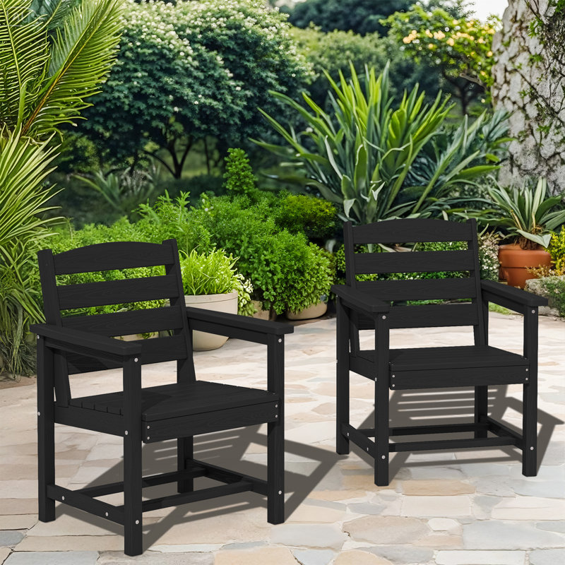 Chaise de patio en PEHD, Noir