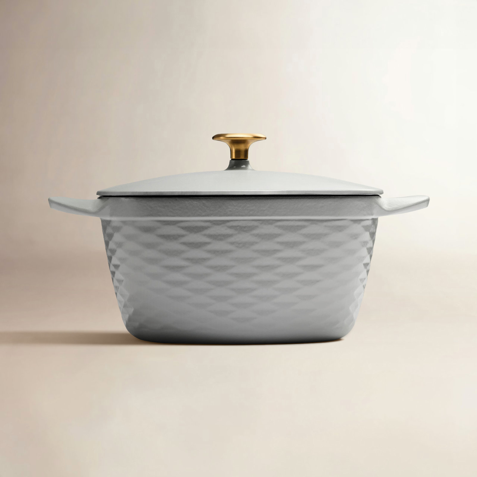 Prisma Enameled Cast Iron Dutch Oven, Gray
