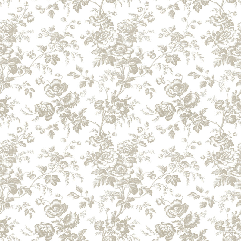 Anemone Toile Wallpaper Roll, Black