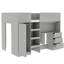 Lit mezzanine fonctionnel en bois avec garde-robe intégrée, bureau, tablettes de rangement et tiroirs pour une utilisation optimale de l'espace et un confort optimal-2057815765