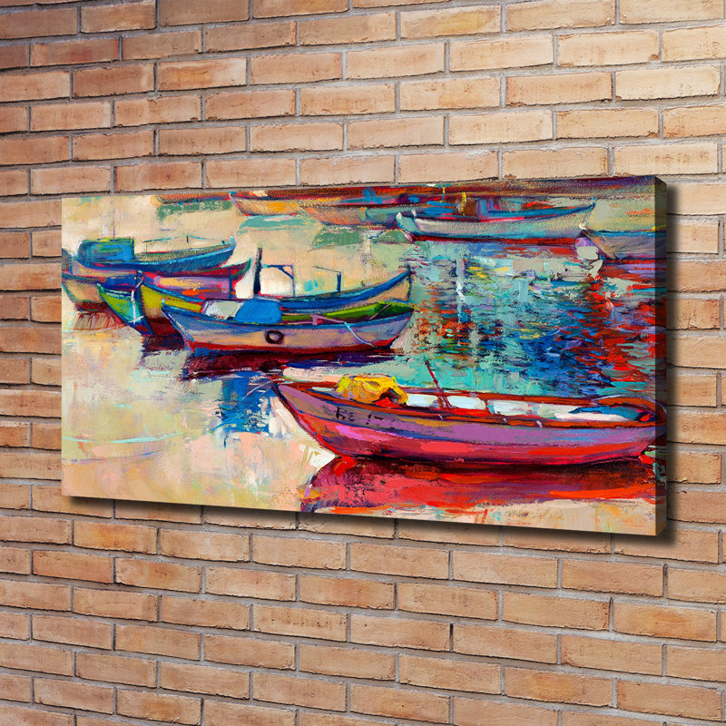 Colorful Boats - Wrapped Canvas Print