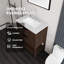 Meuble-lavabo autoportant de 24 po avec lavabo, tiroir à fermeture en douceur, comptoir et dosseret en marbre de culture blanc de 2 po Carrara, contreplaqué, brun-1349720364-1349720366