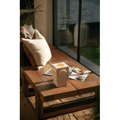 Lampe de table Alexes Eclipse en grès blanc