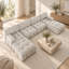 Jesse 138.6'' Wide Velvet Reversible Modular Sofa & Chaise with Ottoman-1994907612