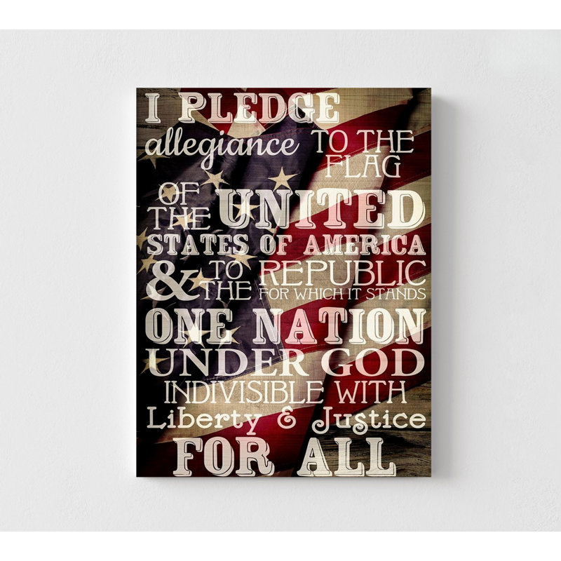 «The Pledge of Allegiance», impression d'affiche, idée de décoration murale pour la classe de l'histoire du lycée, bibliothèque murale, KA