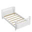 Lit plateforme simple en bois pour enfants avec garde-corps, profil bas, conception sécuritaire-714832620