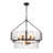 9-Light Dimmable 2-Tier Drum Water Glass Chandelier